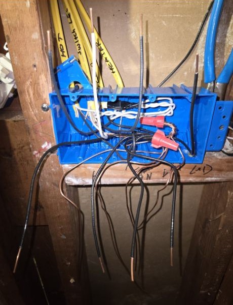 Electrical rough-in, circuits labeled