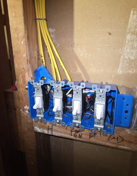 Switch box rough-in wiring