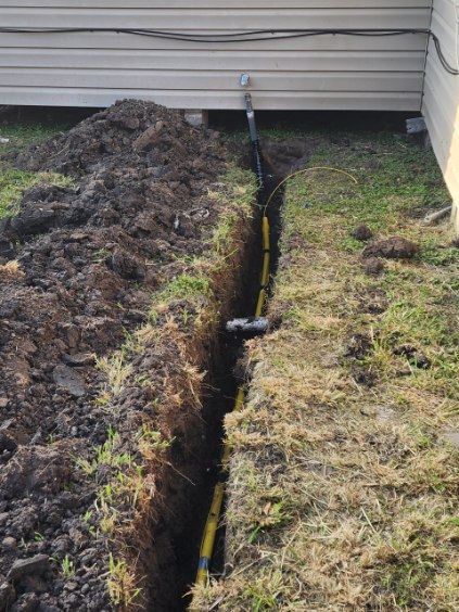 Protected piping rising to house valve