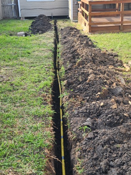 New gas line trenched through backyard