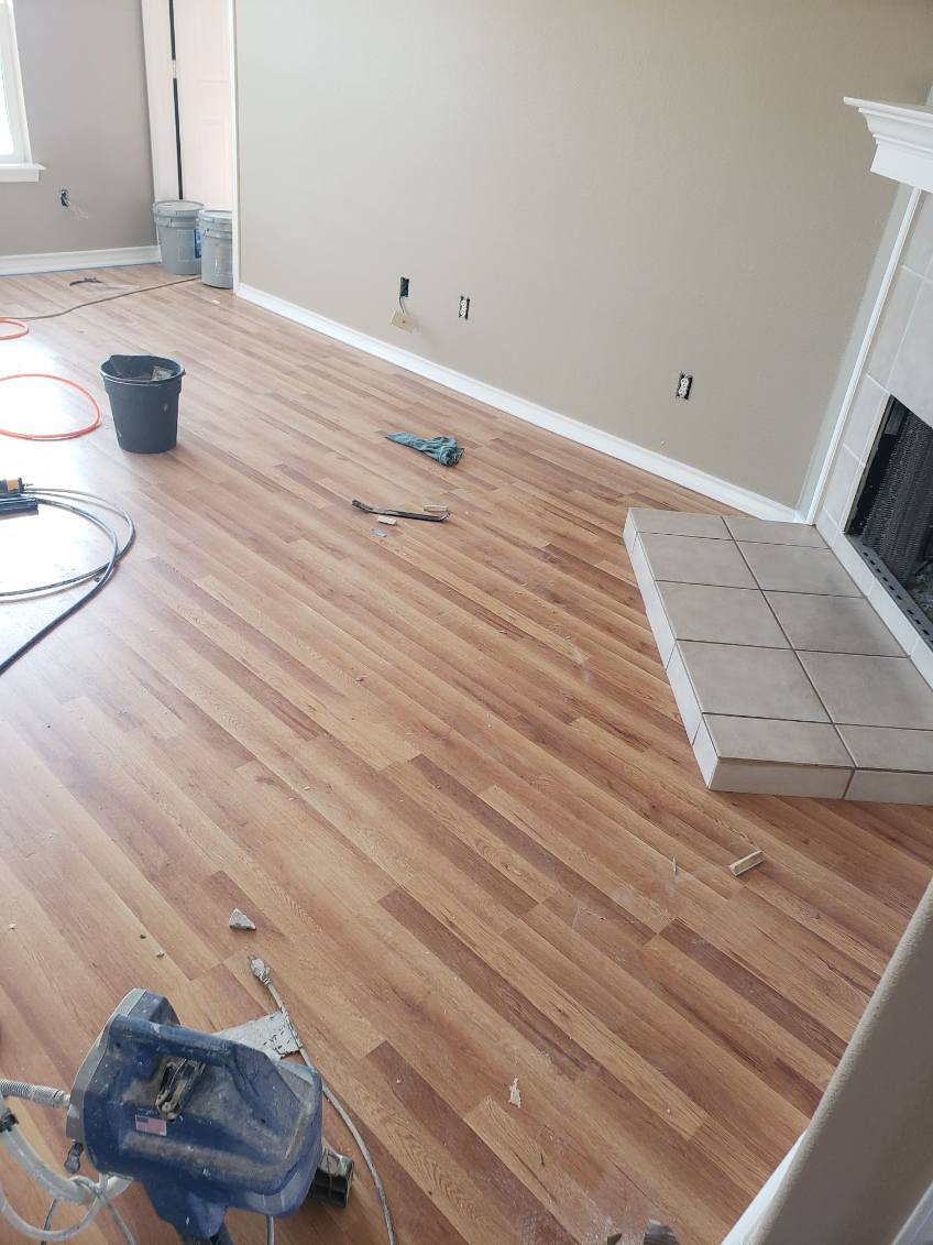 Laminate install nearing completion