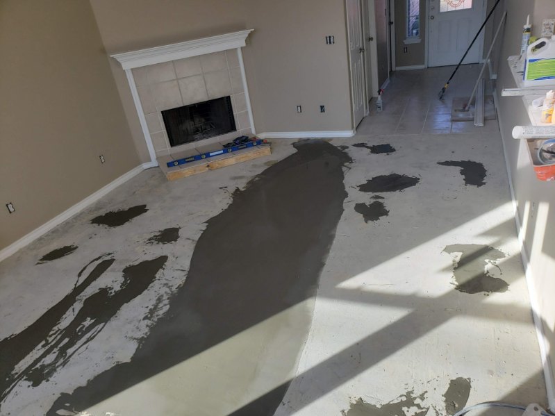Slab prepped & leveled for new floors