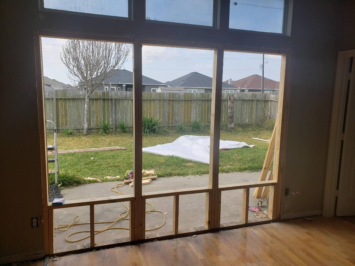 Framing a new window wall